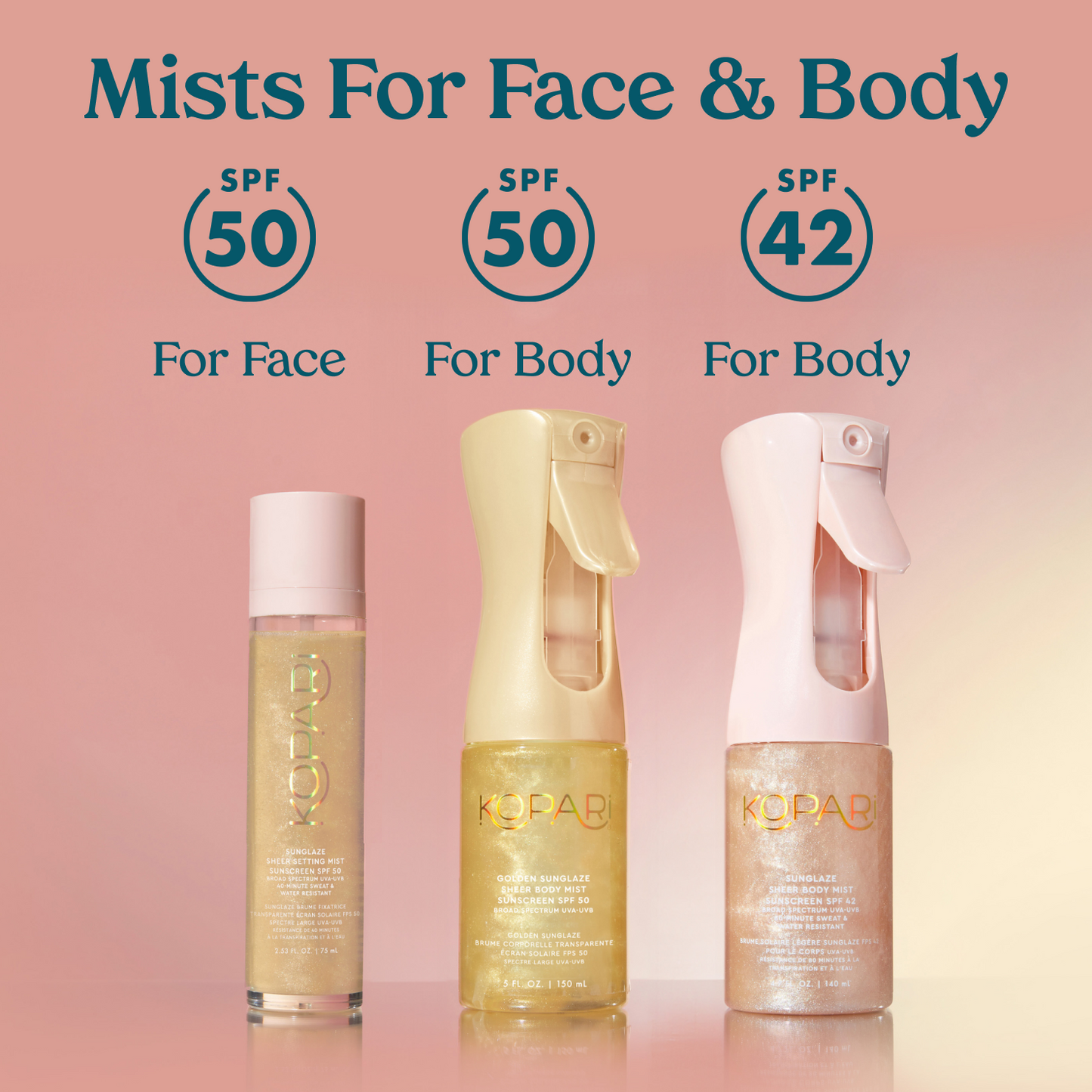 Golden Sunglaze Sheer Body Mist Sunscreen SPF 50